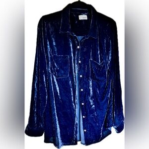SONOMA MIDNIGHT BLUE VELVET SHIRT!